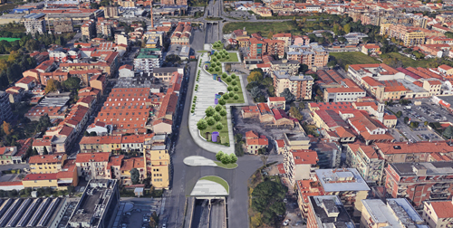 Rendering del progetto di raddoppio della Declassata in zona Soccorso